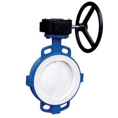 D371F46蜗轮对夹式衬氟蝶阀